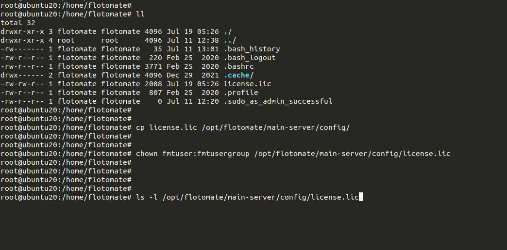 Verify the Copied File and Assigned Ownership