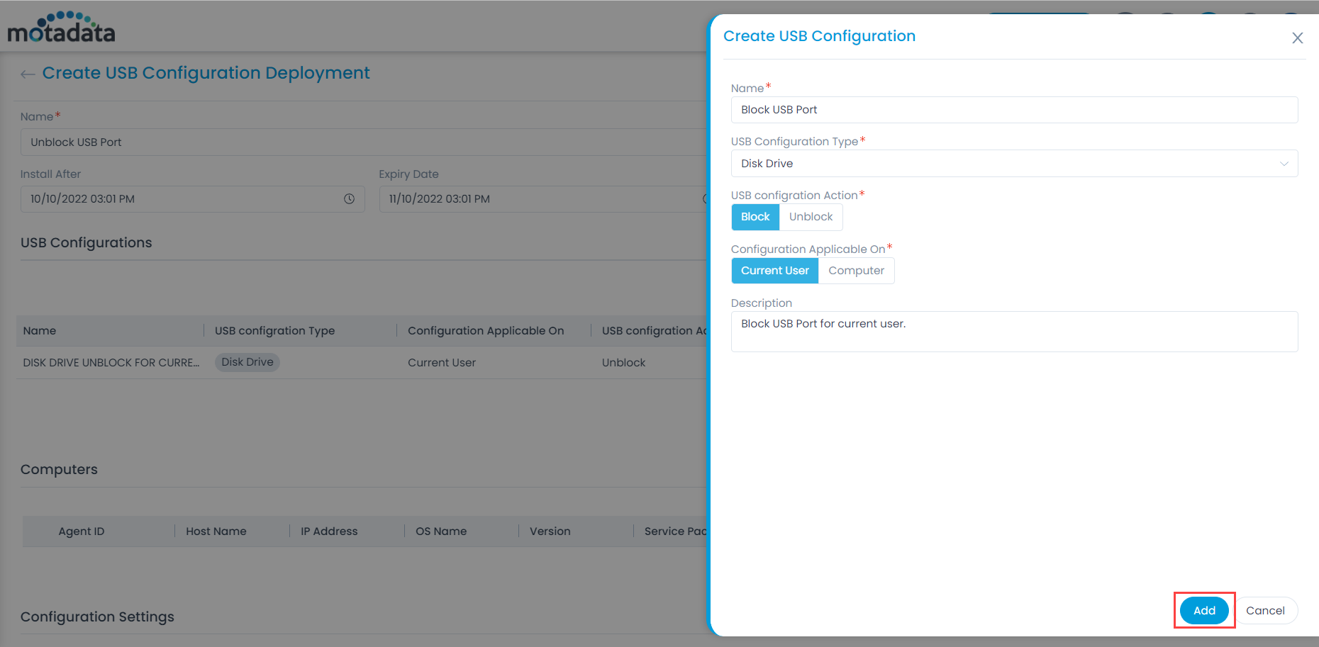 Create USB Configuration