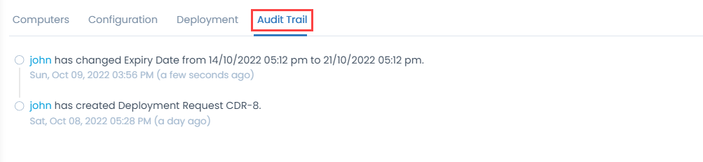 Audit Trail Tab