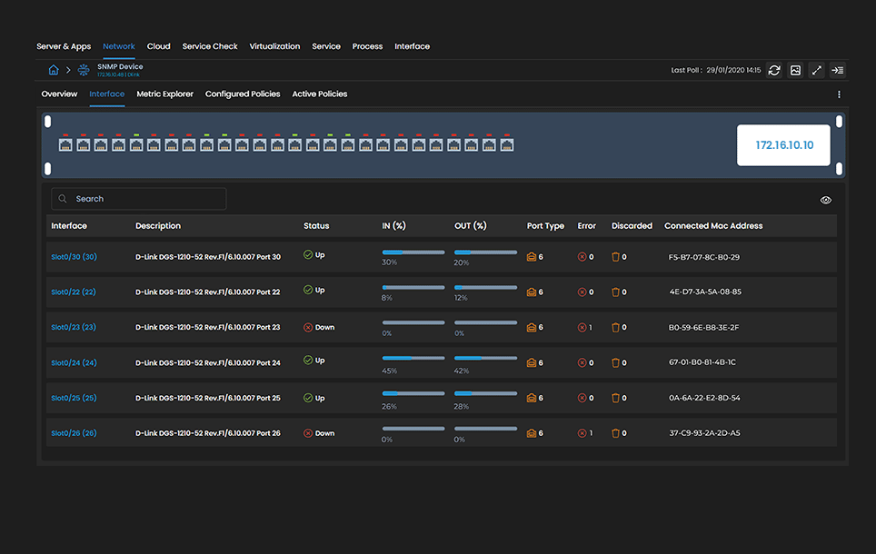 Agent List Switch Interface
