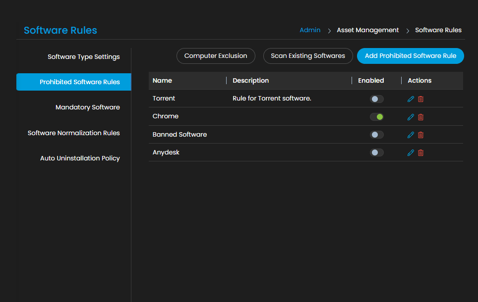 Create Software Rules