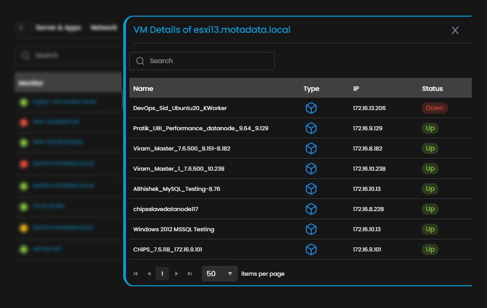 Virtual Machine Grid View