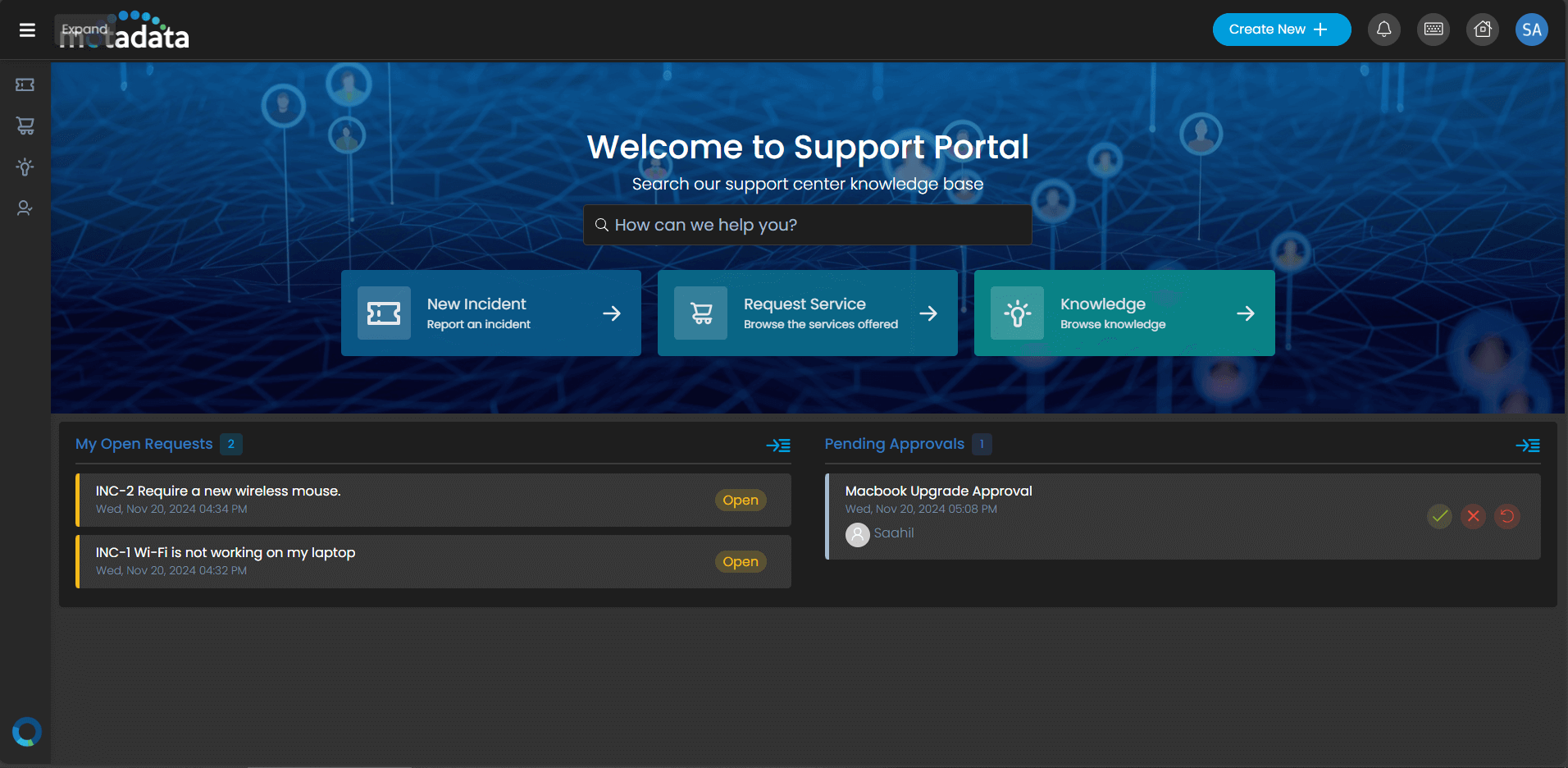 User-Friendly Self-Service Portal - service request management