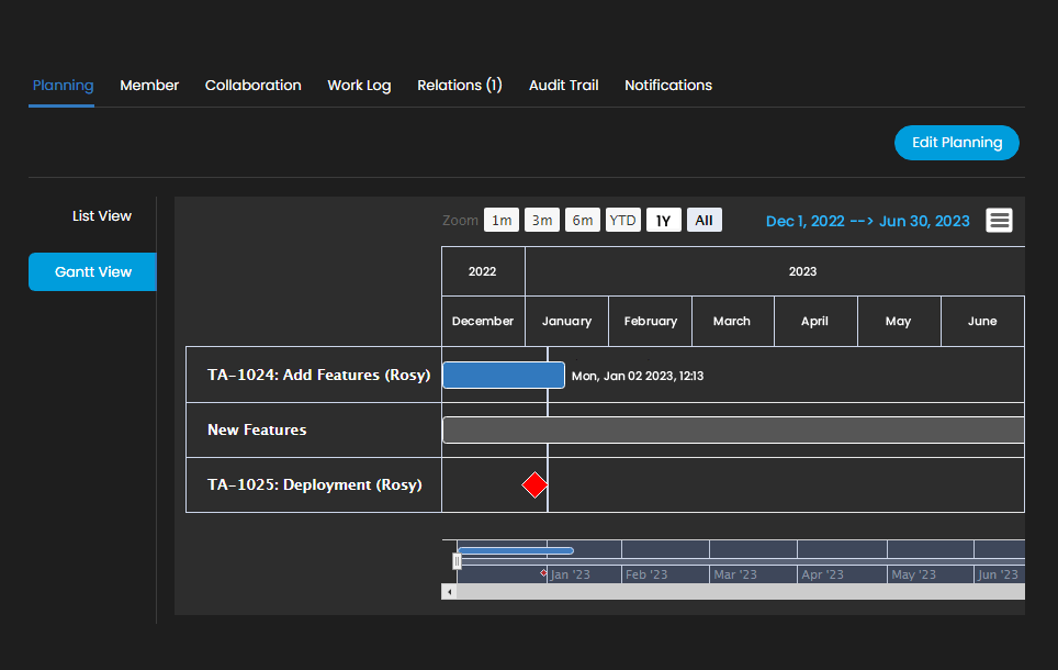 Gantt View