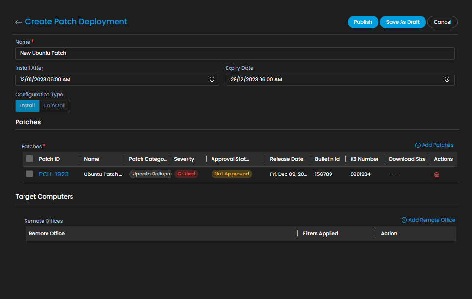 Schedule Patch Deployment